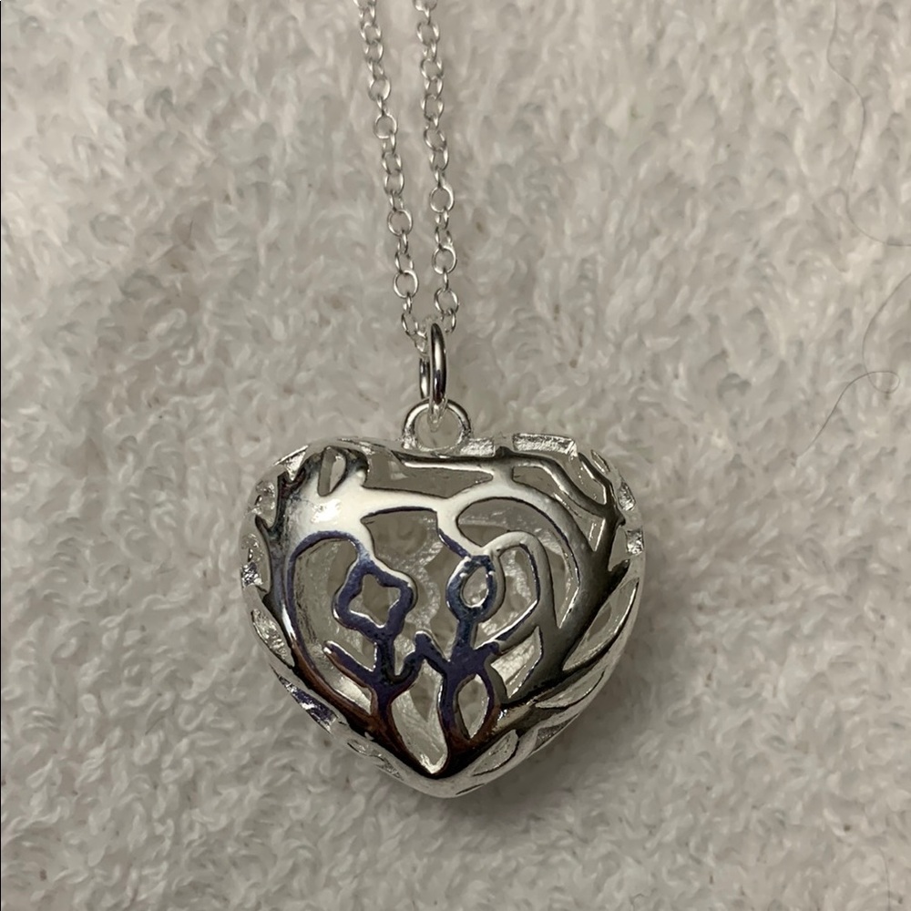Silver Heart Pendant Necklace 925 - Picture 2 of 7